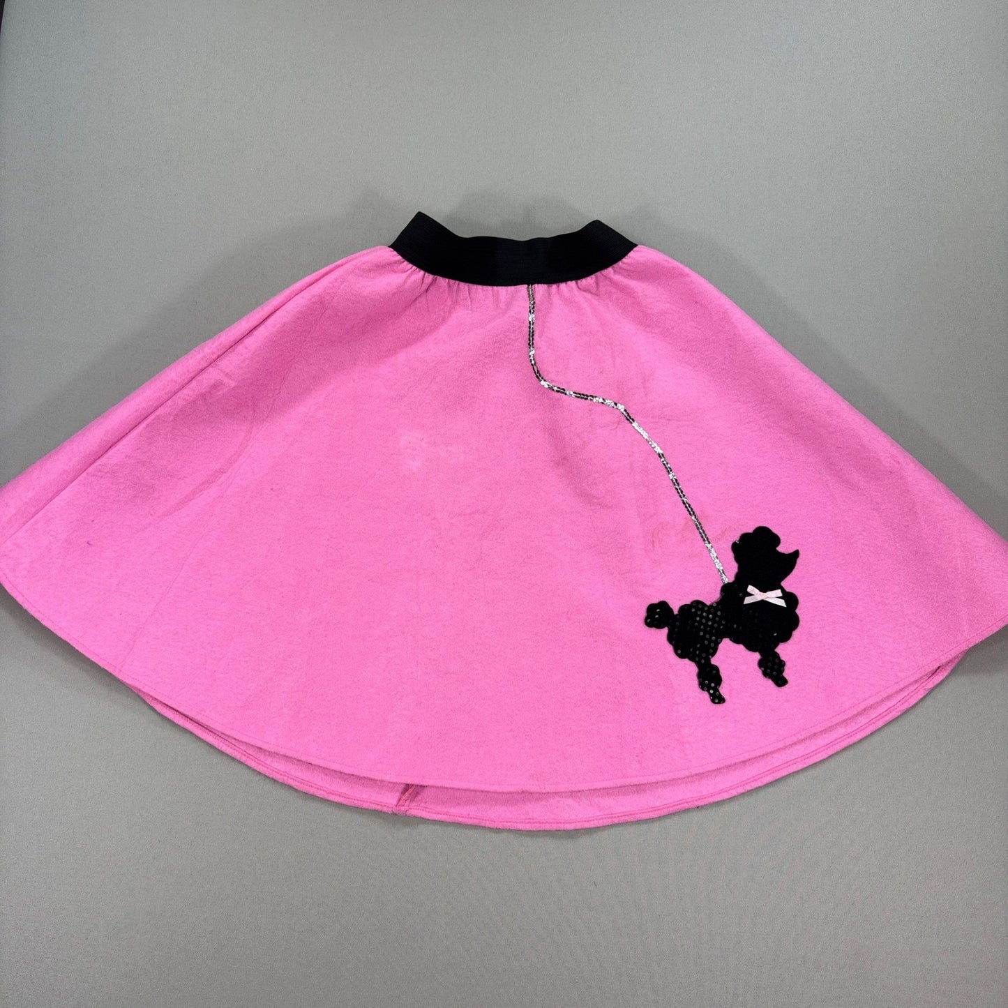 50s Poodle Skirt Girl's Large in Pink with Elastic Waist Made In USA