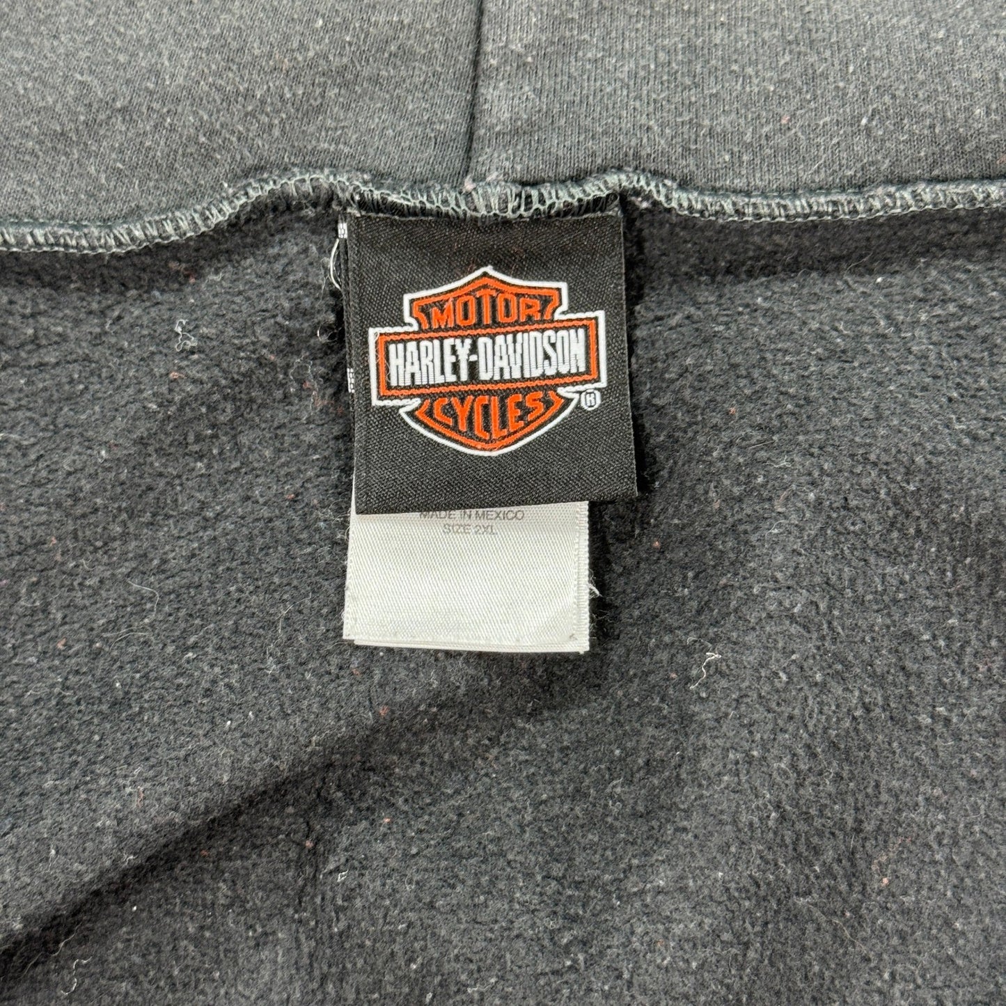 Y2K Harley Davidson Sweatshirt Daytona Skull Graphic Mens 2XL Zip Up Hoodie