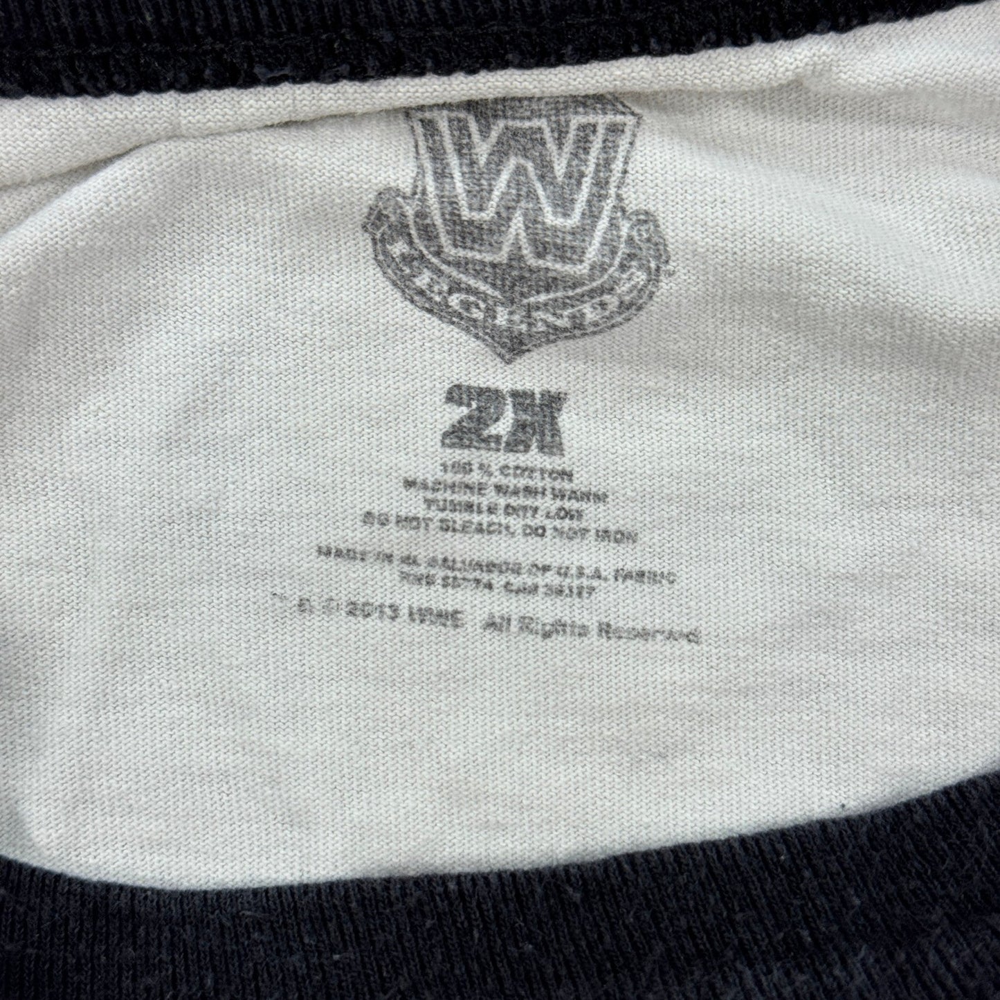 WWE Legends Ultimate Warrior Raglan T-Shirt mens 2XL White Graphic Crewneck