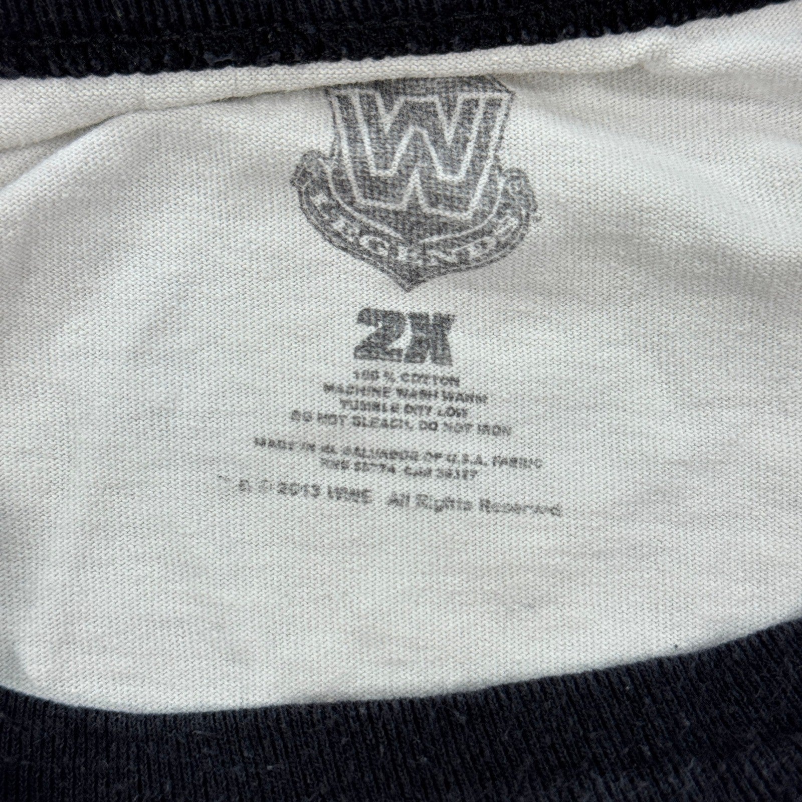 WWE Legends Ultimate Warrior Raglan T-Shirt mens 2XL White Graphic Crewneck