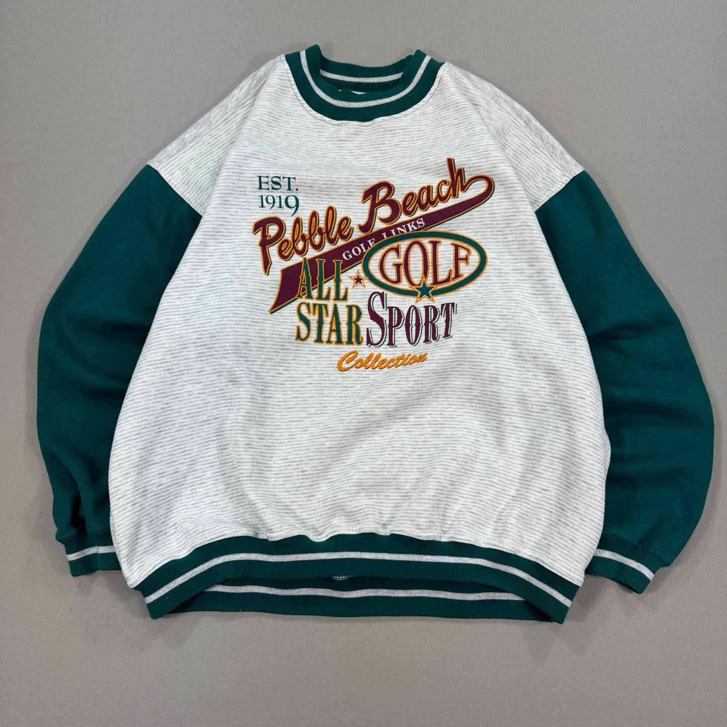 Vintage 90s Gear For Sports Sweater Pebble Beach Golf mens Large Pullover