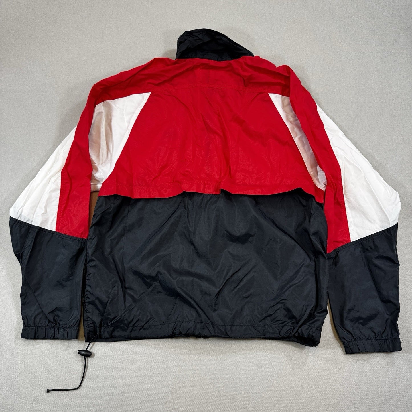 Vintage Nike Windbreaker Jacket mens Large Red White Full Zip Athletic Boxy Fit