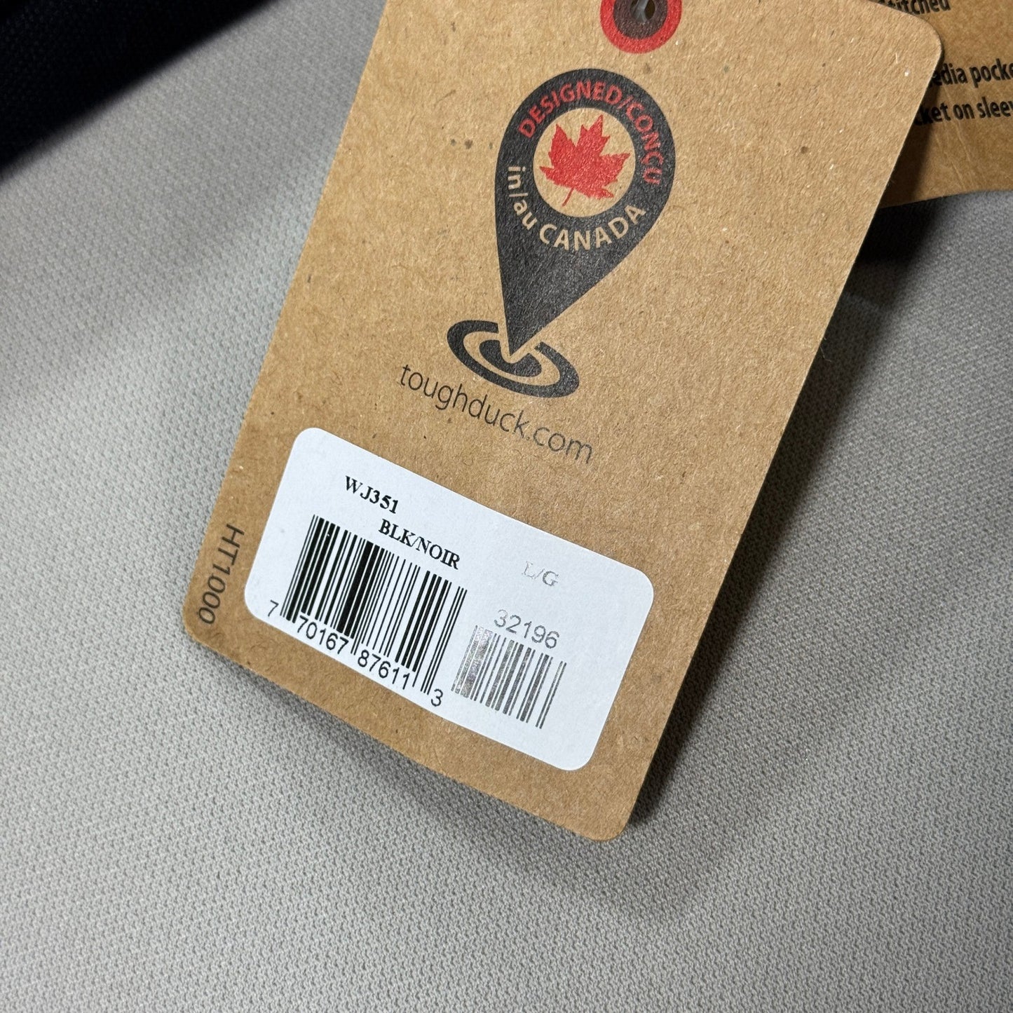 NWT Tough Duck Hooded Jacket Quilted Lined mens L Black Barn Field Coat