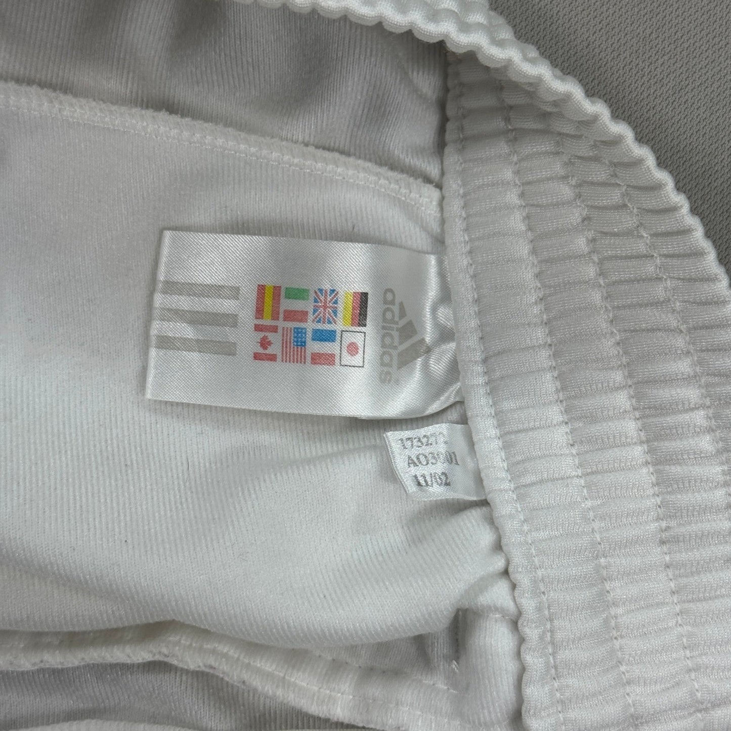 Vintage Adidas Track Pants mens XL White Three Stripe Side Snap Wide Leg Y2K