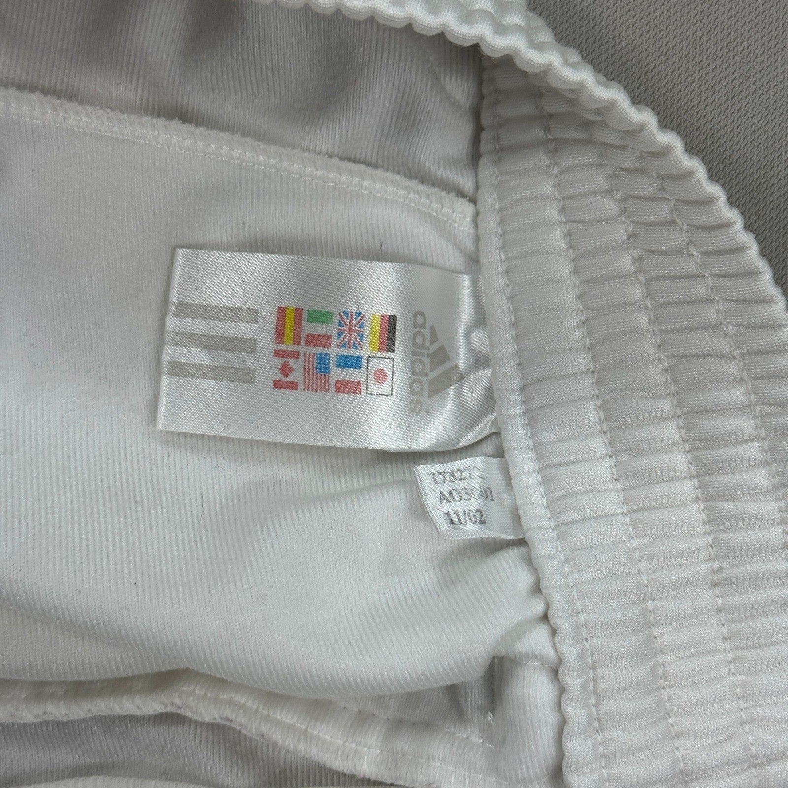 Vintage Adidas Track Pants mens XL White Three Stripe Side Snap Wide Leg Y2K