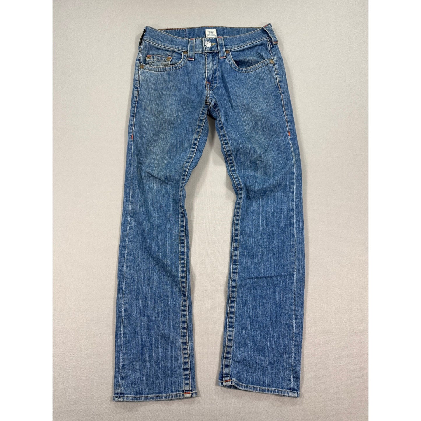 True Religion Bobby Jeans mens 31x33 Blue Denim Bootcut Button Fly Made In USA