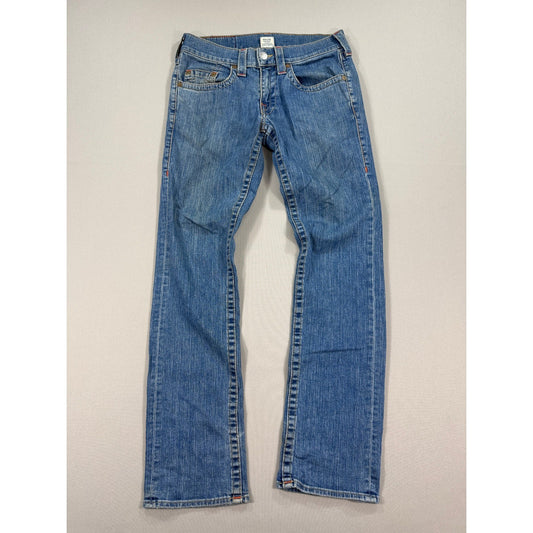 True Religion Bobby Jeans mens 31x33 Blue Denim Bootcut Button Fly Made In USA