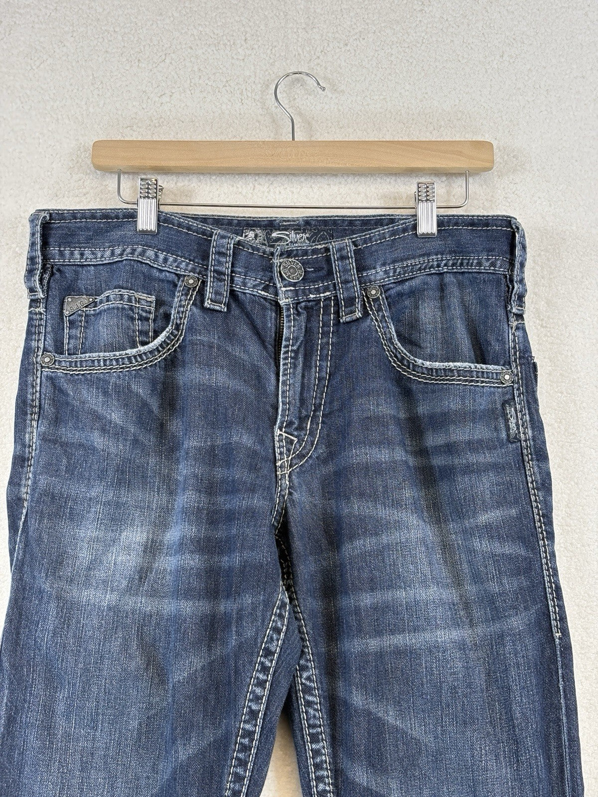 Silver Jeans Zac Blue Denim Relaxed Fit Mens 32x30  Straight Leg Dark Wash