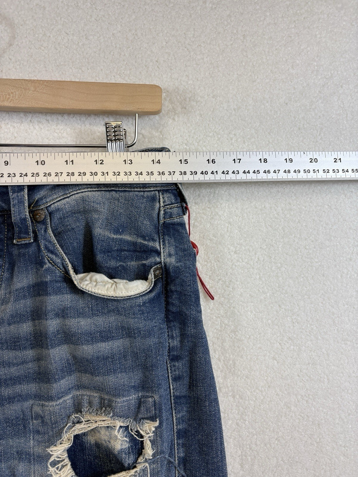 True Religion Distressed Denim Jeans Womens Size 29 Ripped Straight Leg