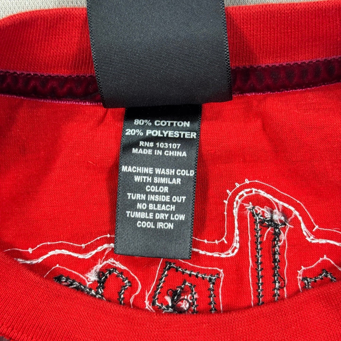 VTG 90s Raw Blue Charlemagne Graphic T-Shirt mens 3XL Red Winged Fleur De Lis