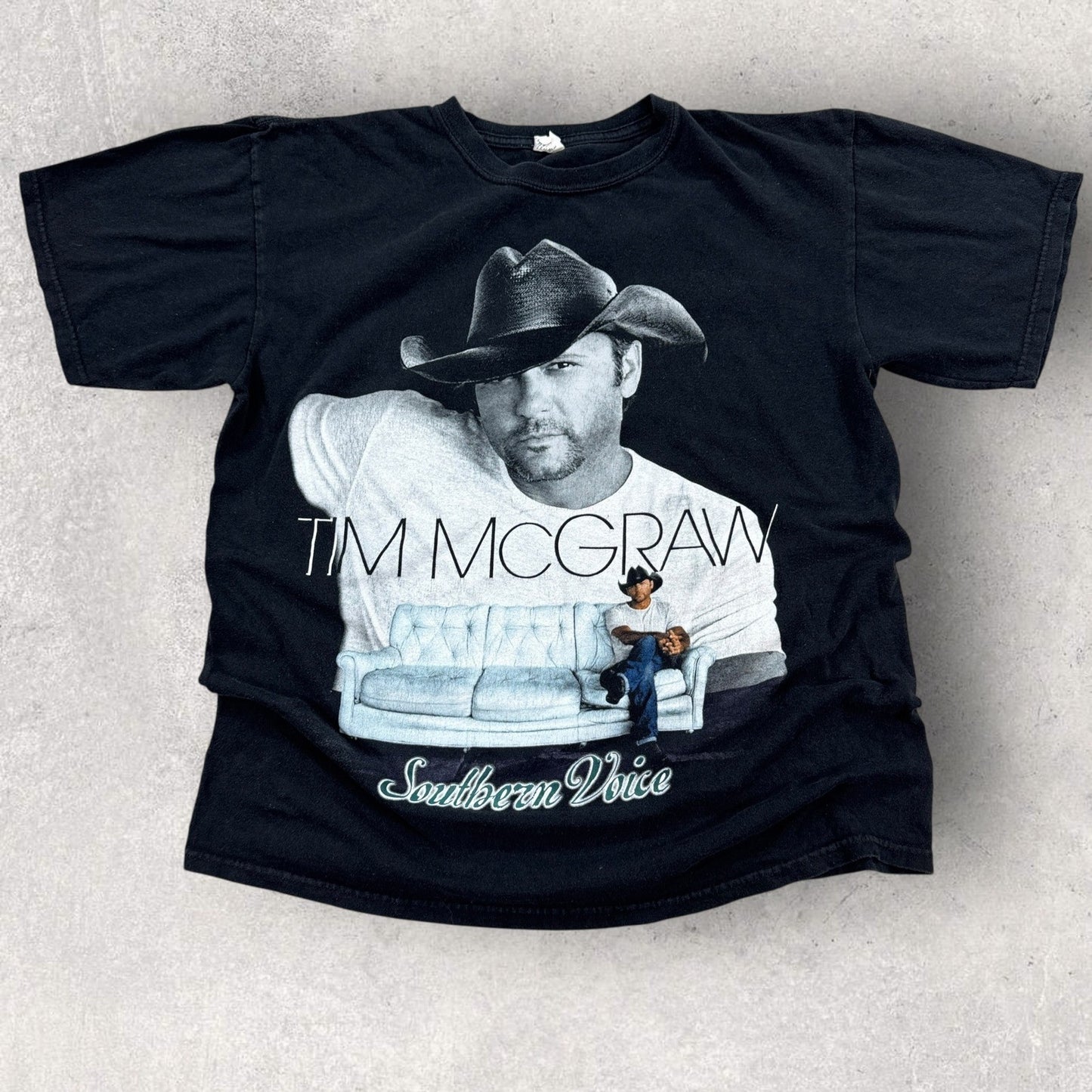 Vintage Tim McGraw Southern Voice Concert T-Shirt Mens Large Black Graphic Print