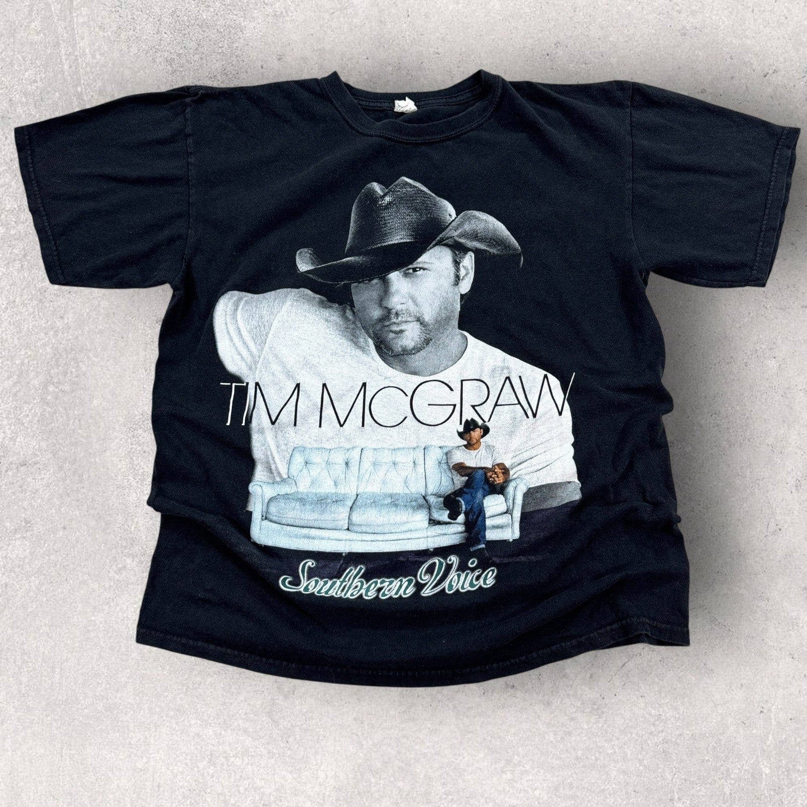 Vintage Tim McGraw Southern Voice Concert T-Shirt Mens Large Black Graphic Print