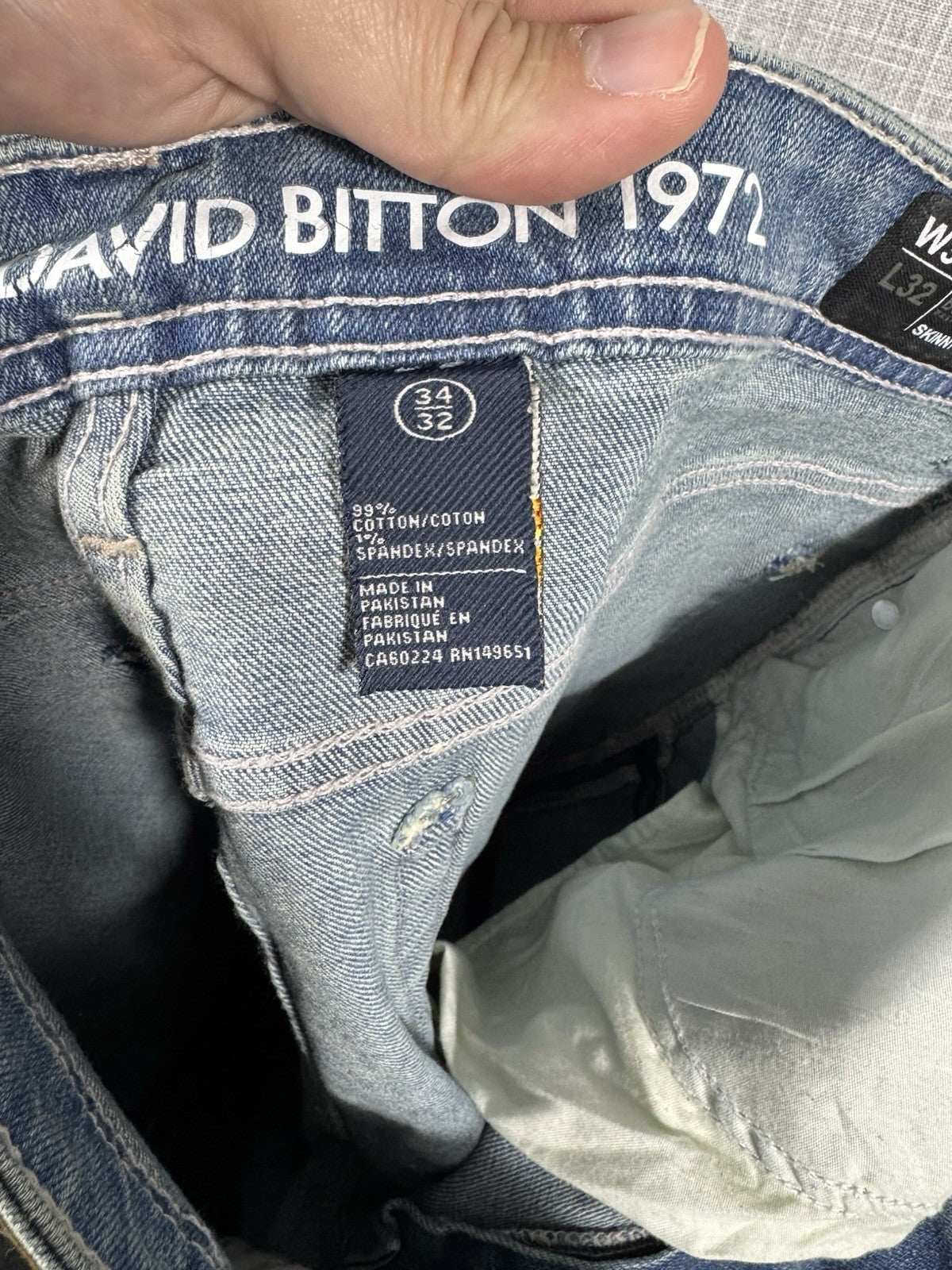 Buffalo David Bitton Max-X Jeans Mens 34x32 Skinny Stretch New Msrp $119