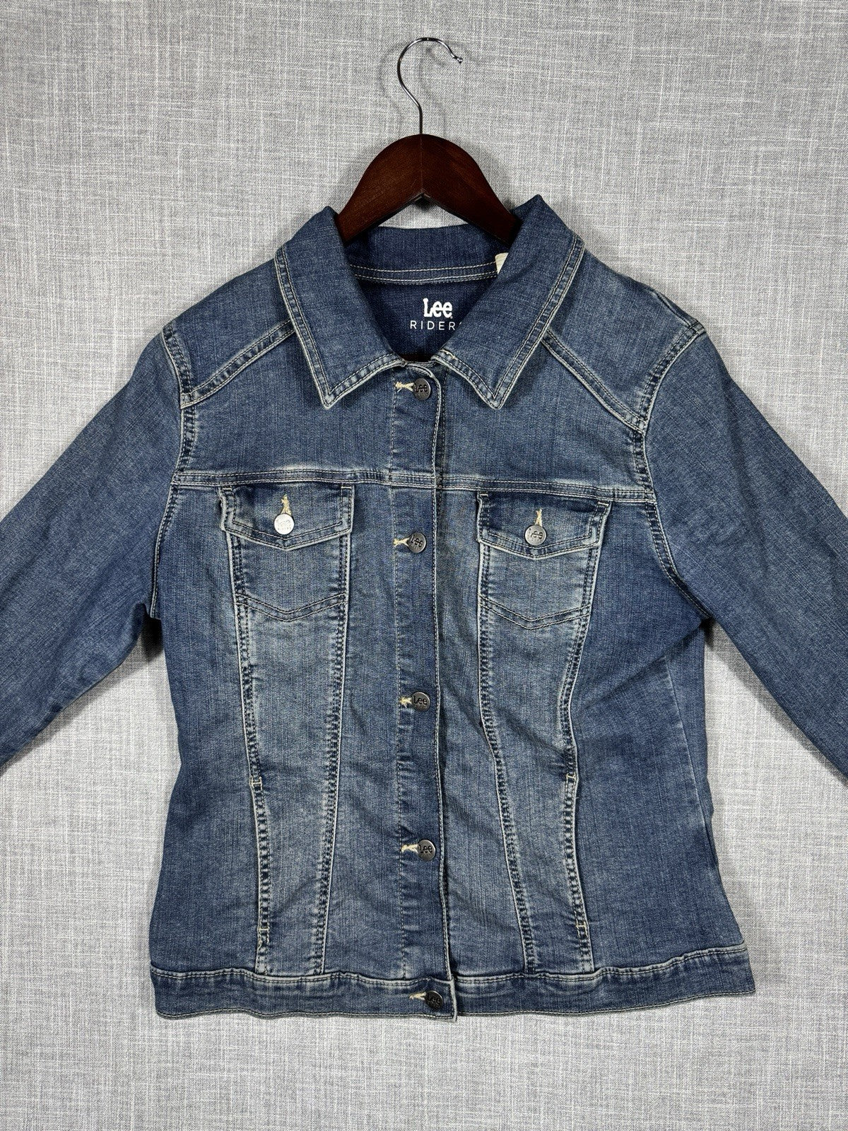 Lee Riders Women’s Jean Denim Jacket Button Down Country Rodeo Size Large