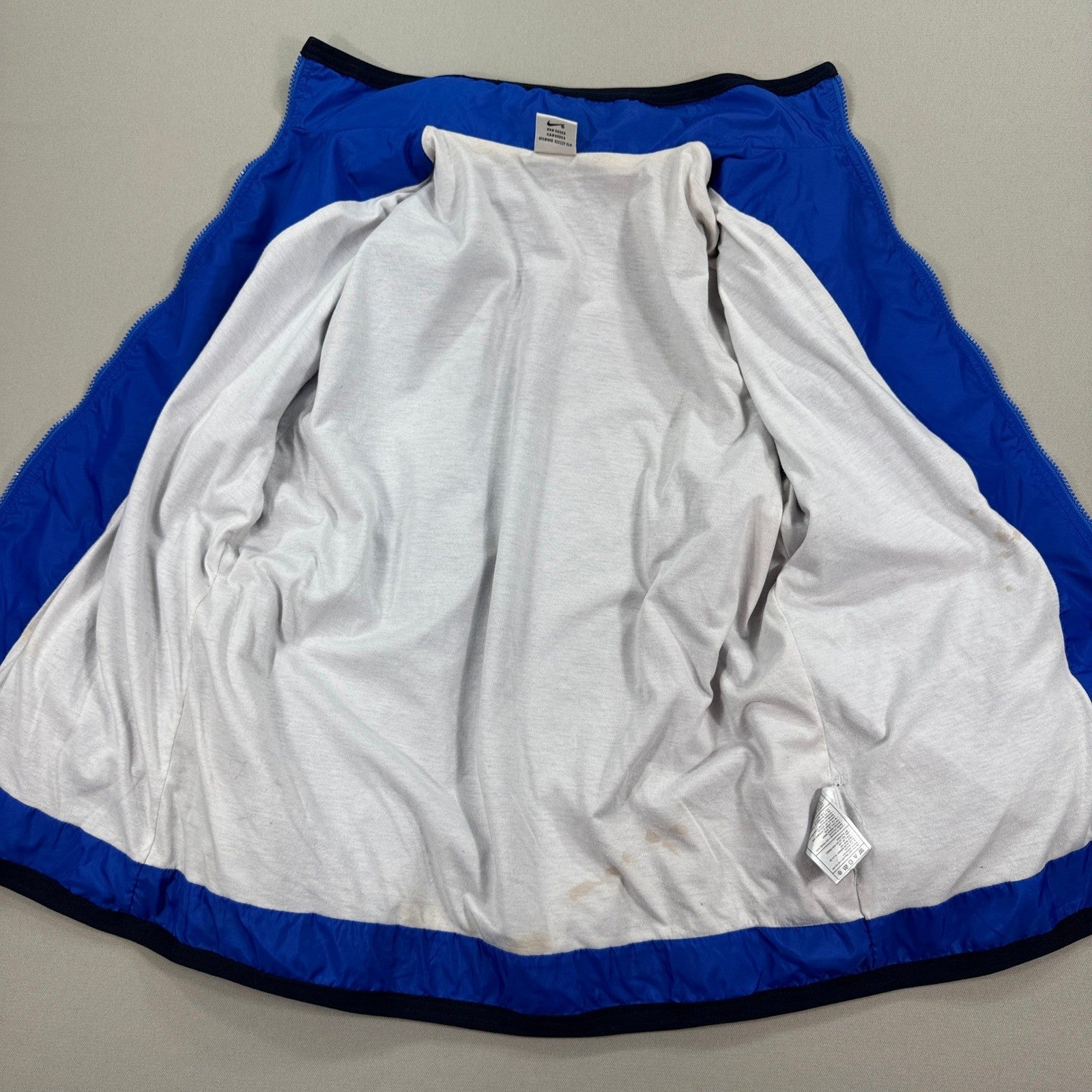 VTG 90s Nike Windbreaker Jacket Mens XL Royal Blue Full Zip Spell Out Swoosh