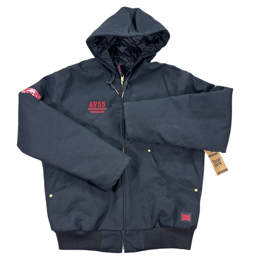 NWT Tough Duck Hooded Jacket Quilted Lined mens L Black Barn Field Coat