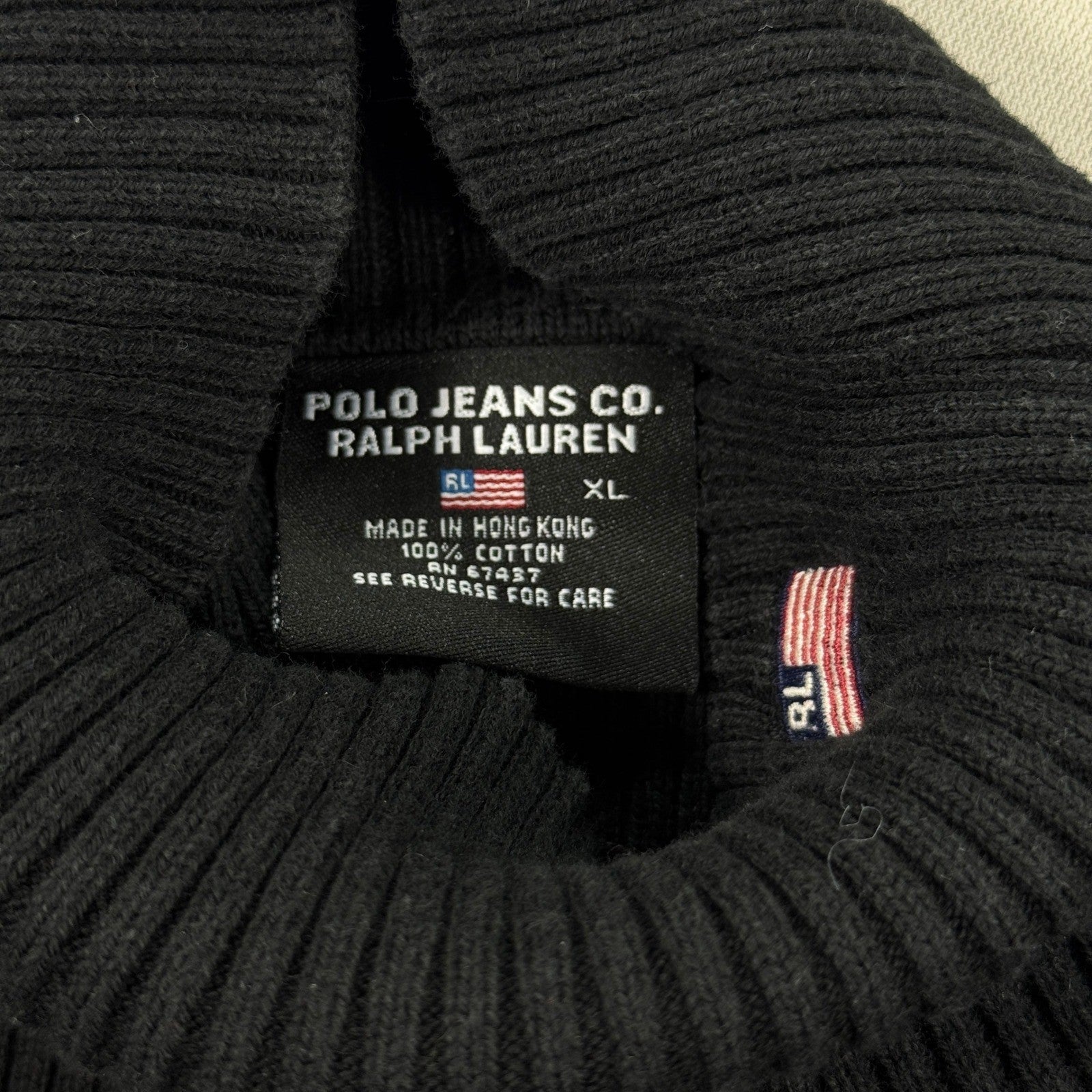 Polo Jeans Co Ralph Lauren Knit Sweater Black Label Womens XL Pullover