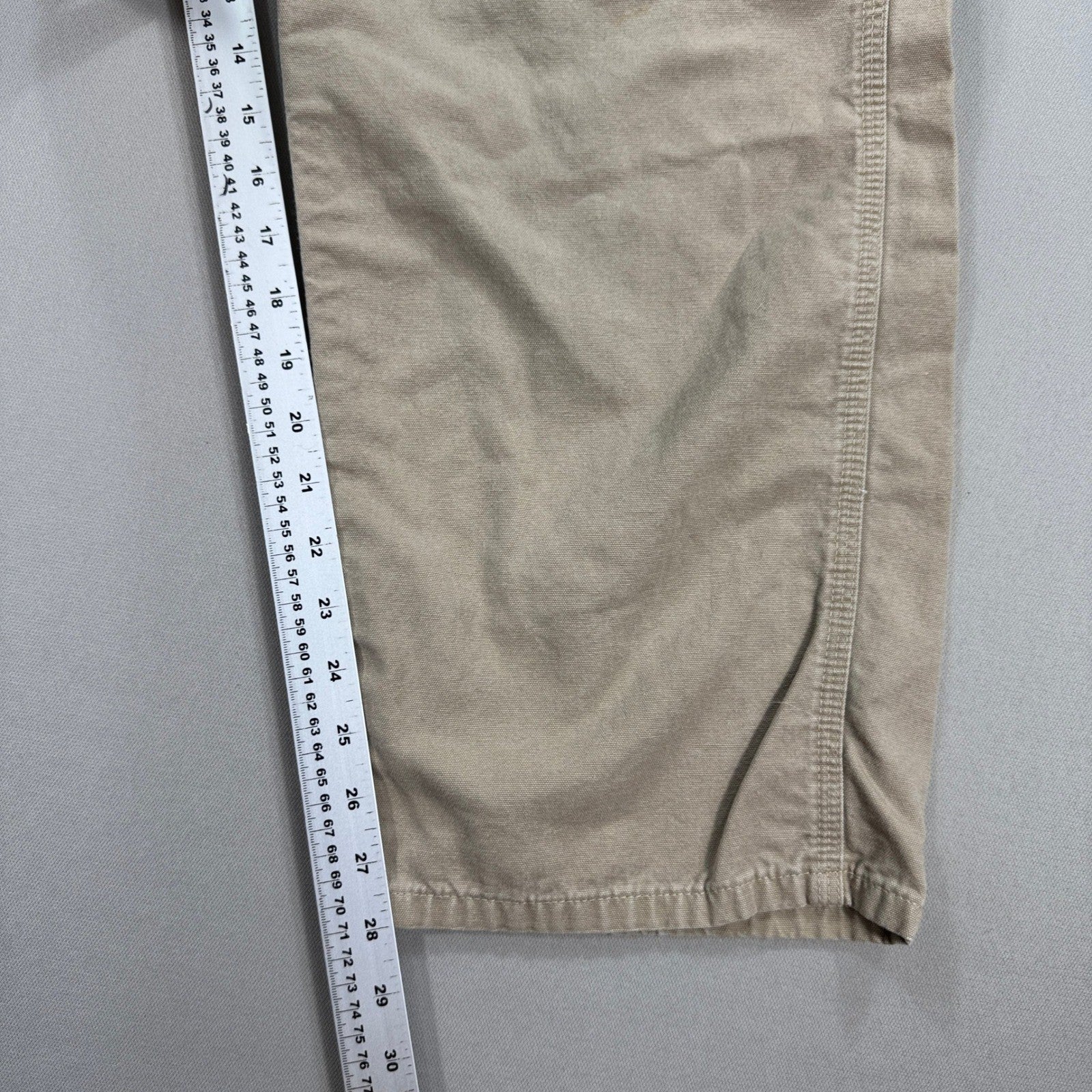 Carhartt B159-GKH Carpenter Pants mens 38x30 Beige Loose Fit Cotton Workwear