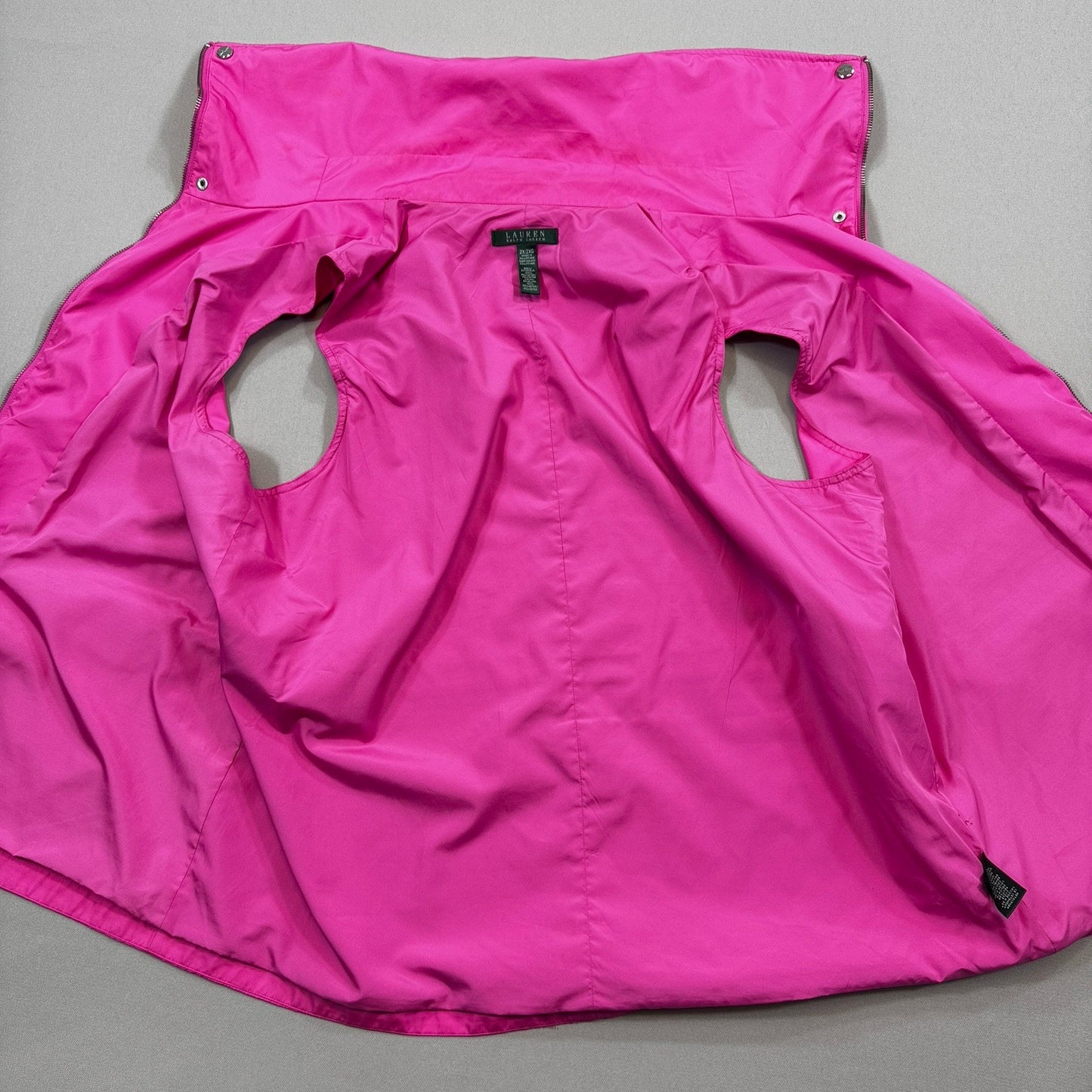Lauren Ralph Lauren Womens 2XL Hot Pink Zip Up Vest Sleeveless Activerwear
