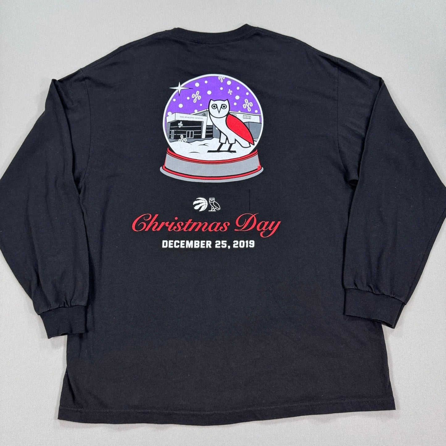 OVO x Toronto Raptors 2019 Christmas Tee - mens XL Black Long Sleeve