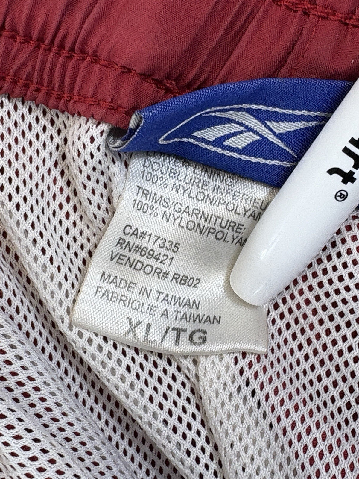 Vintage Reebok  Mesh Lined  Track Pants Mens XL Red Gold Stripe Sports