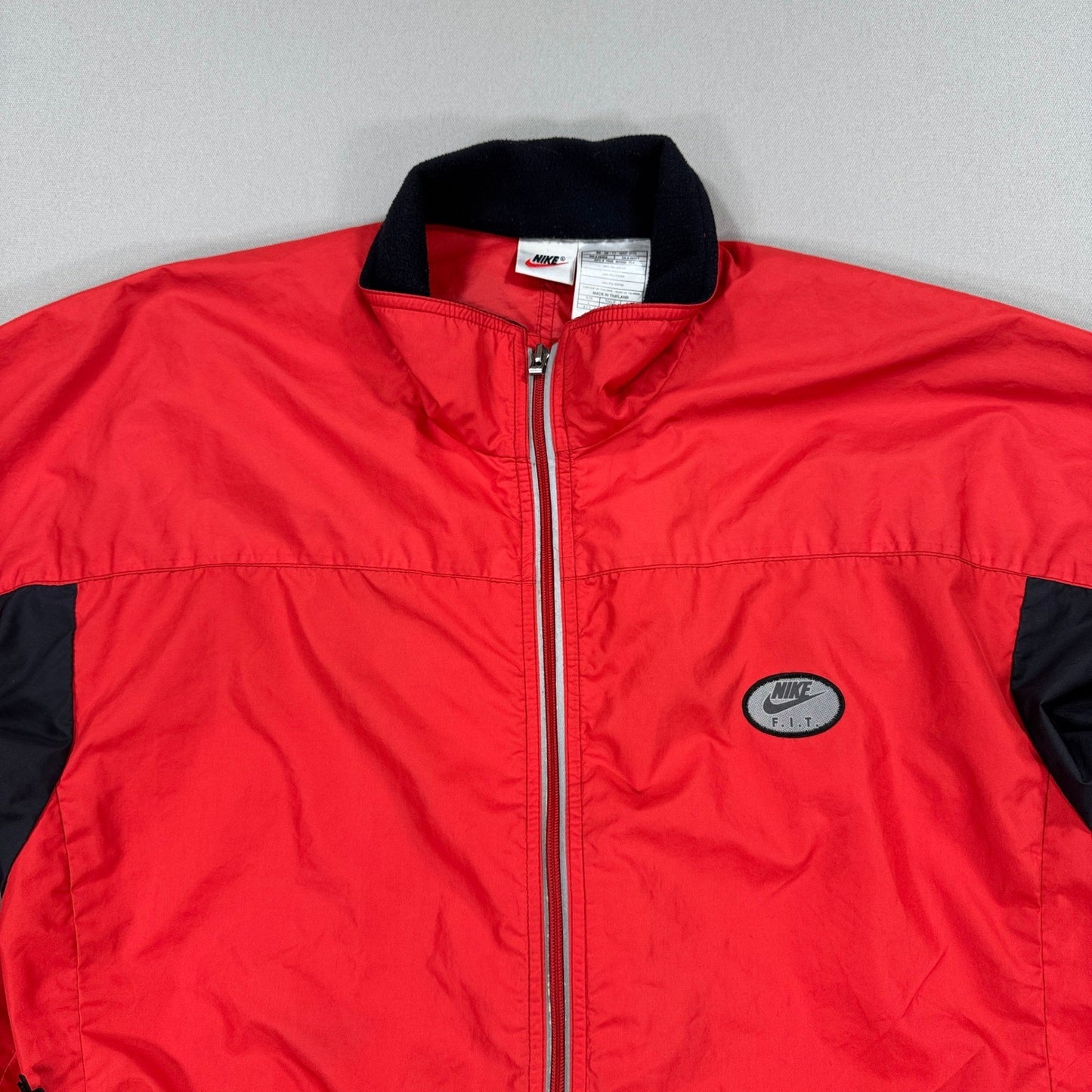 Vintage 90s Nike Fit Track Jacket mens Large Red Full Zip Windbreaker Tailwind