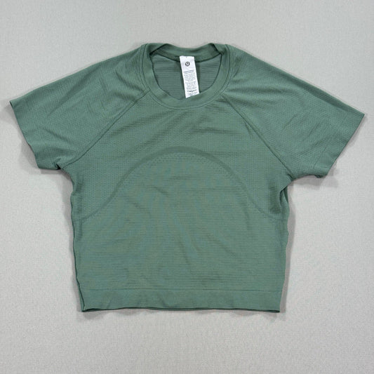 Lululemon Swiftly Tech 2.0 Cropped Short-Sleeve Shirt Womens Size 2 Sage Green