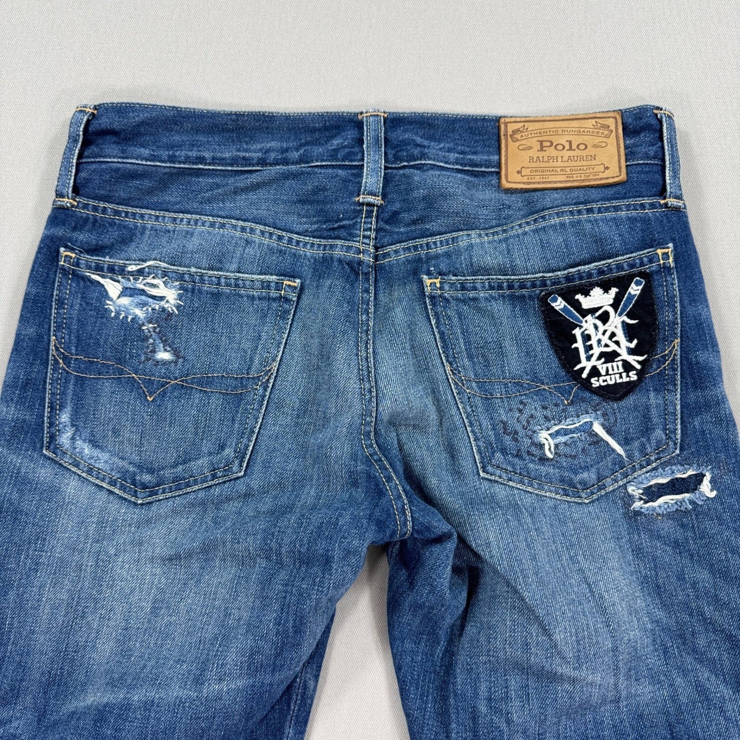 Polo Ralph Lauren Patchwork Jeans Astor Slim Boyfriend Womens Size 26