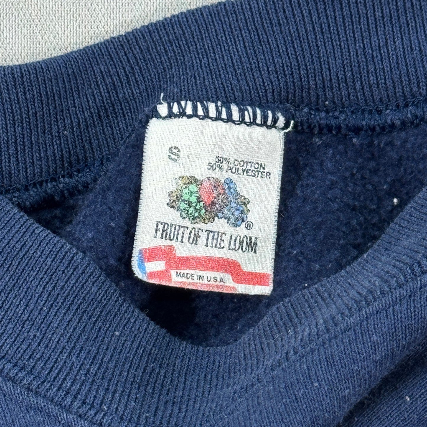 Vintage 90's Guess Mens Small Sweatshirt Blue Graphic USA Made Single Stitch