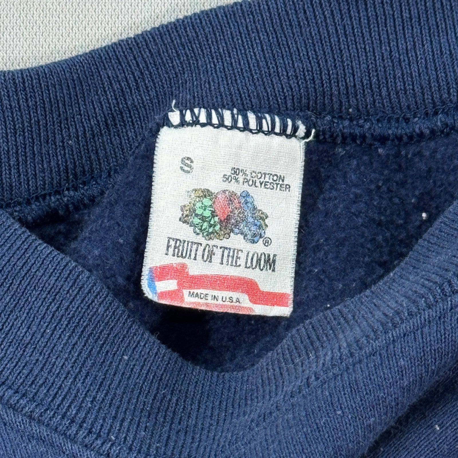 Vintage 90's Guess Mens Small Sweatshirt Blue Graphic USA Made Single Stitch