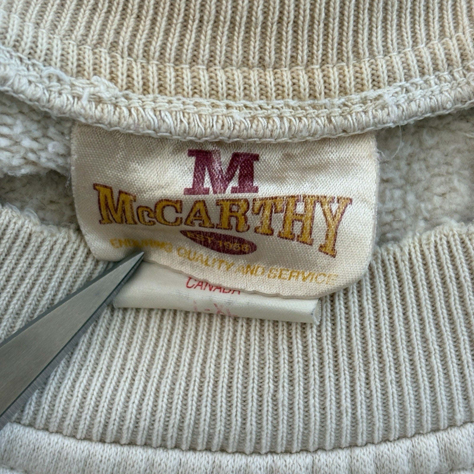 Vintage 1956 McCarthy Sweatshirt mens Large Pullover Made In Canada