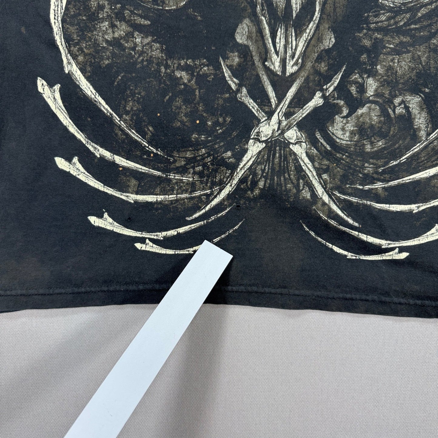 MMA Elite T-Shirt mens Large Black Graphic Skull Skeleton Grunge Distressed