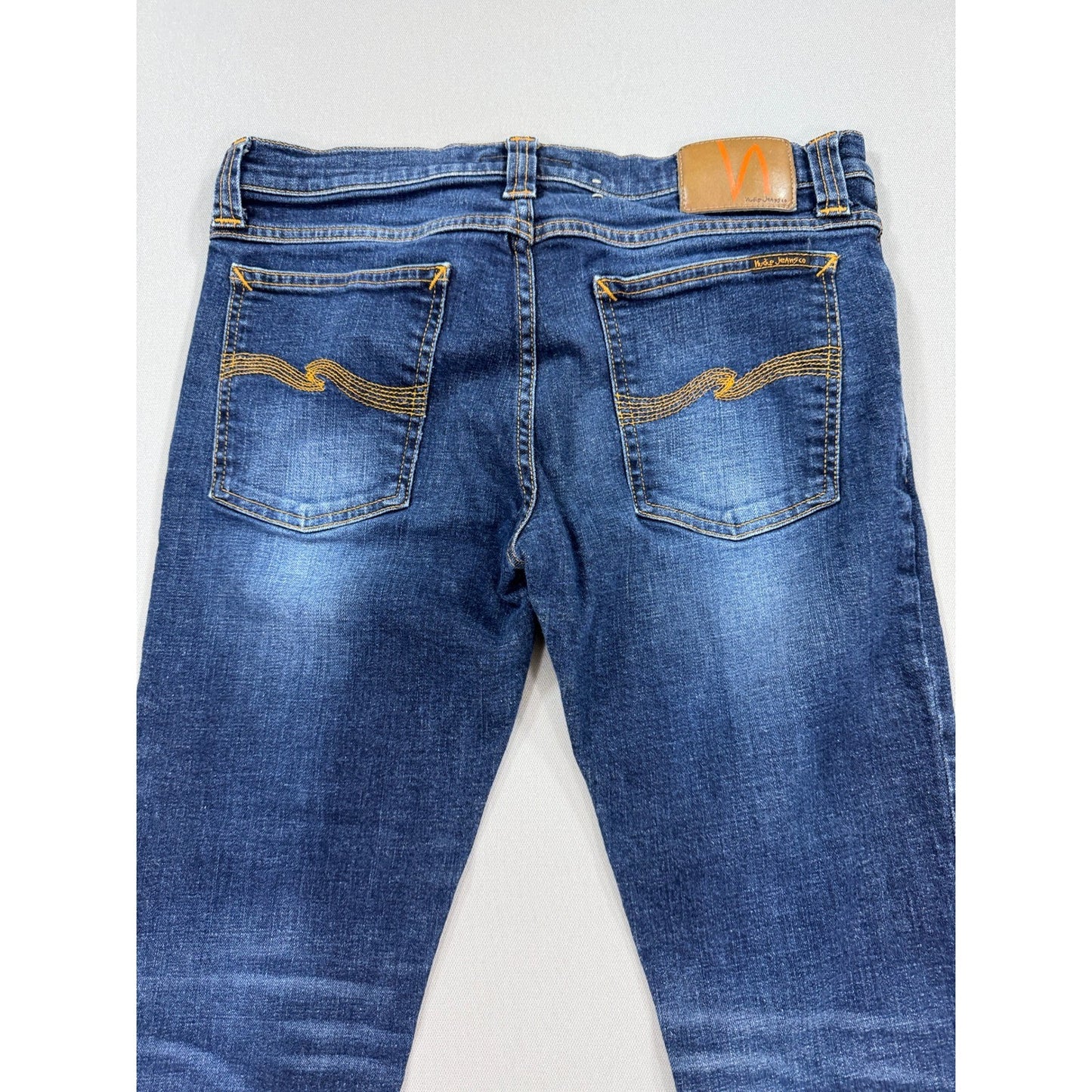 NUDIE Jeans Co. Jeans mens 32x32 Denim Tight Long John Org Calm Blue