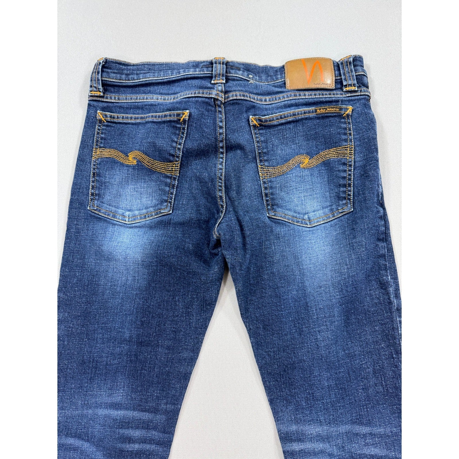 NUDIE Jeans Co. Jeans mens 32x32 Denim Tight Long John Org Calm Blue