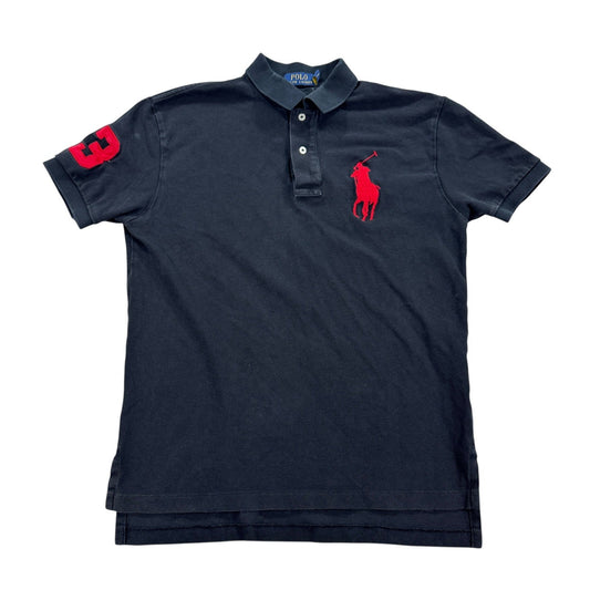 Vintage Polo Ralph Lauren Polo Shirt Big Pony #3 Men's Medium Black Custom Fit