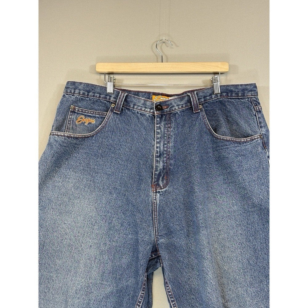 Enyce Jean Shorts Y2K Mens Size 42 Blue Denim 90s Hip Hop Skater Wide Leg