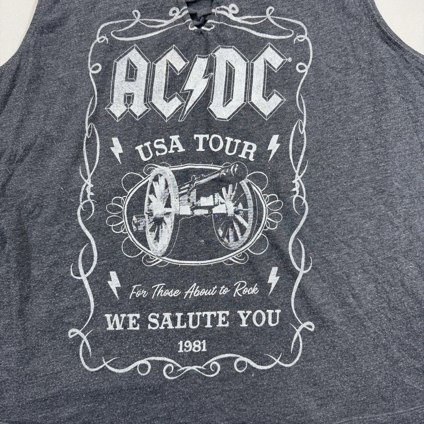 ACDC USA Tour Sleeveless Shirt Womens 3XL Gray NTD Clothing