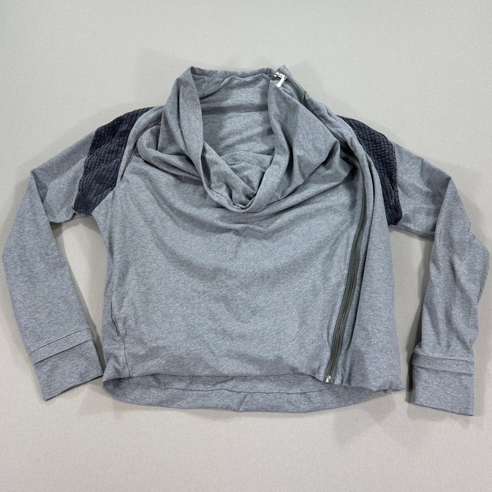 Lululemon Athletica Asymmetrical Zip Up Jacket Womens Size 10 Heathered Gray