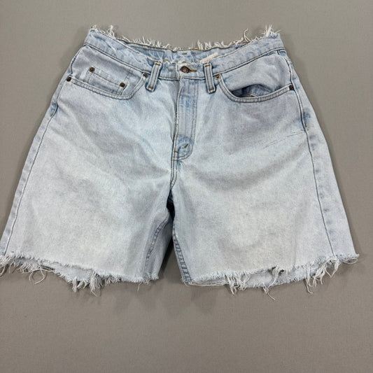 Levi's 535 Jean Shorts Womens Size 33 Light Wash Distressed Cut Off USA Made