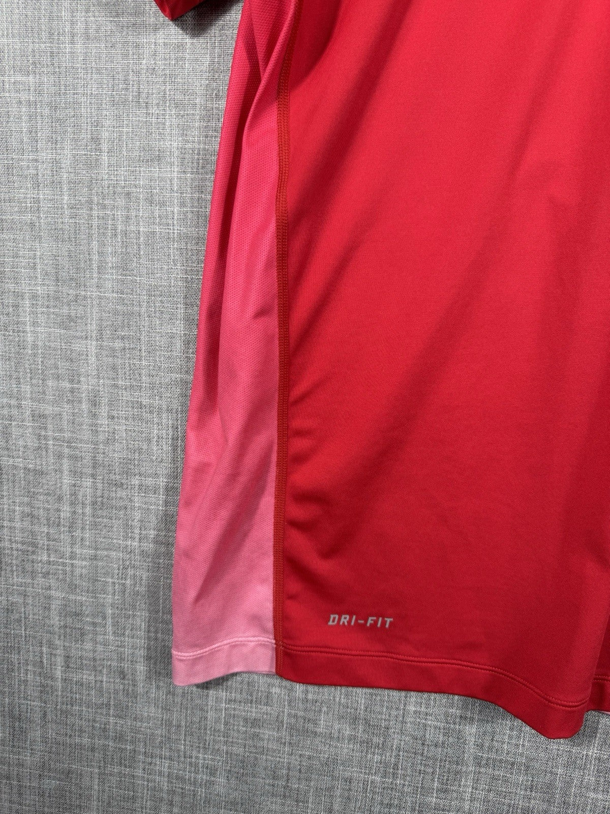 Nike Dri-Fit Tiger Woods Collection Red Snap Button Golf Polo Shirt Mens Size L