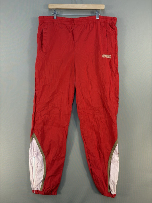 VTG 90s Starter San Francisco 49ers Red Track Pants mens XL Baggy Ankle Zip