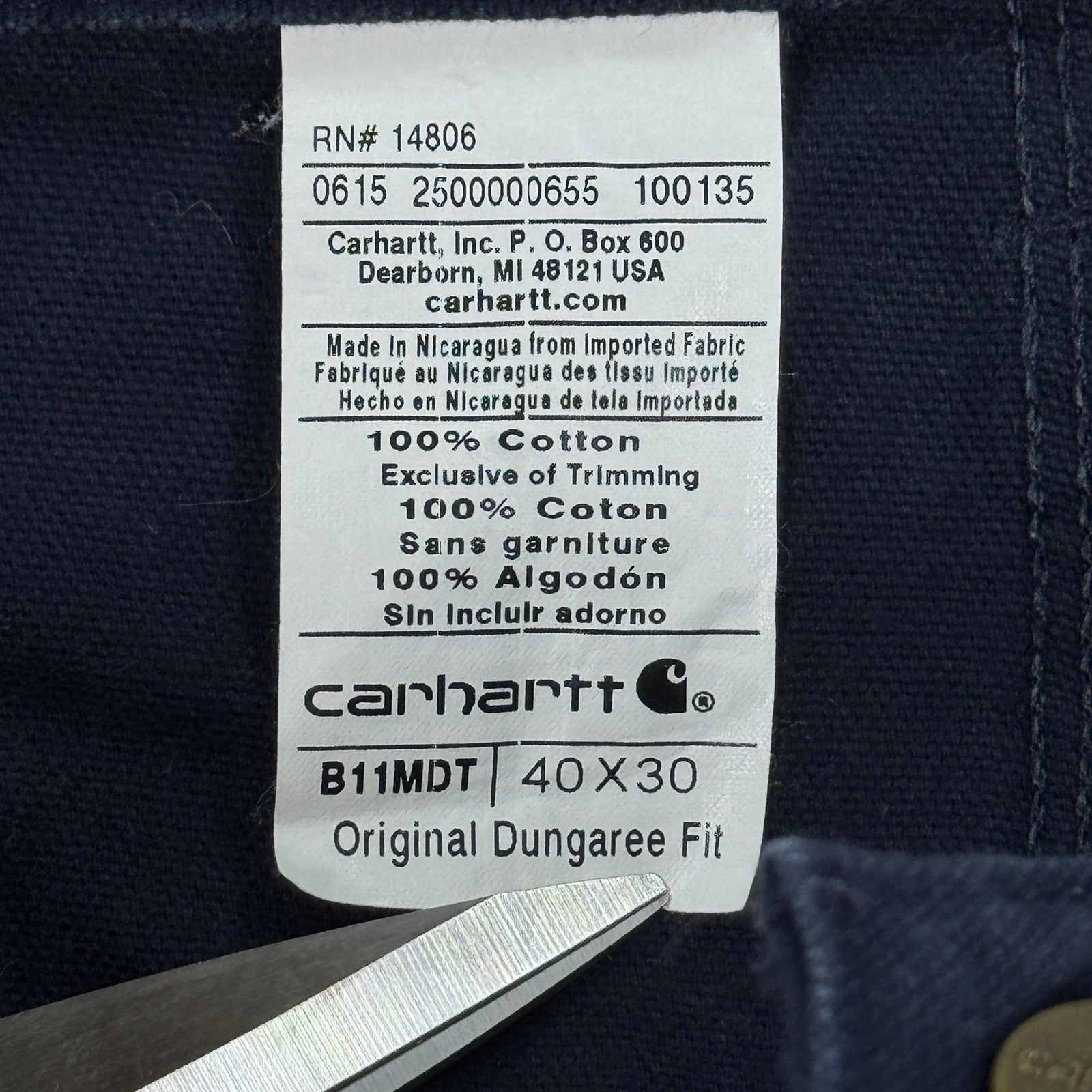 2x Carhartt B11 Original Dungaree Fit Work Pants 40x30 Reflective Stripe lot