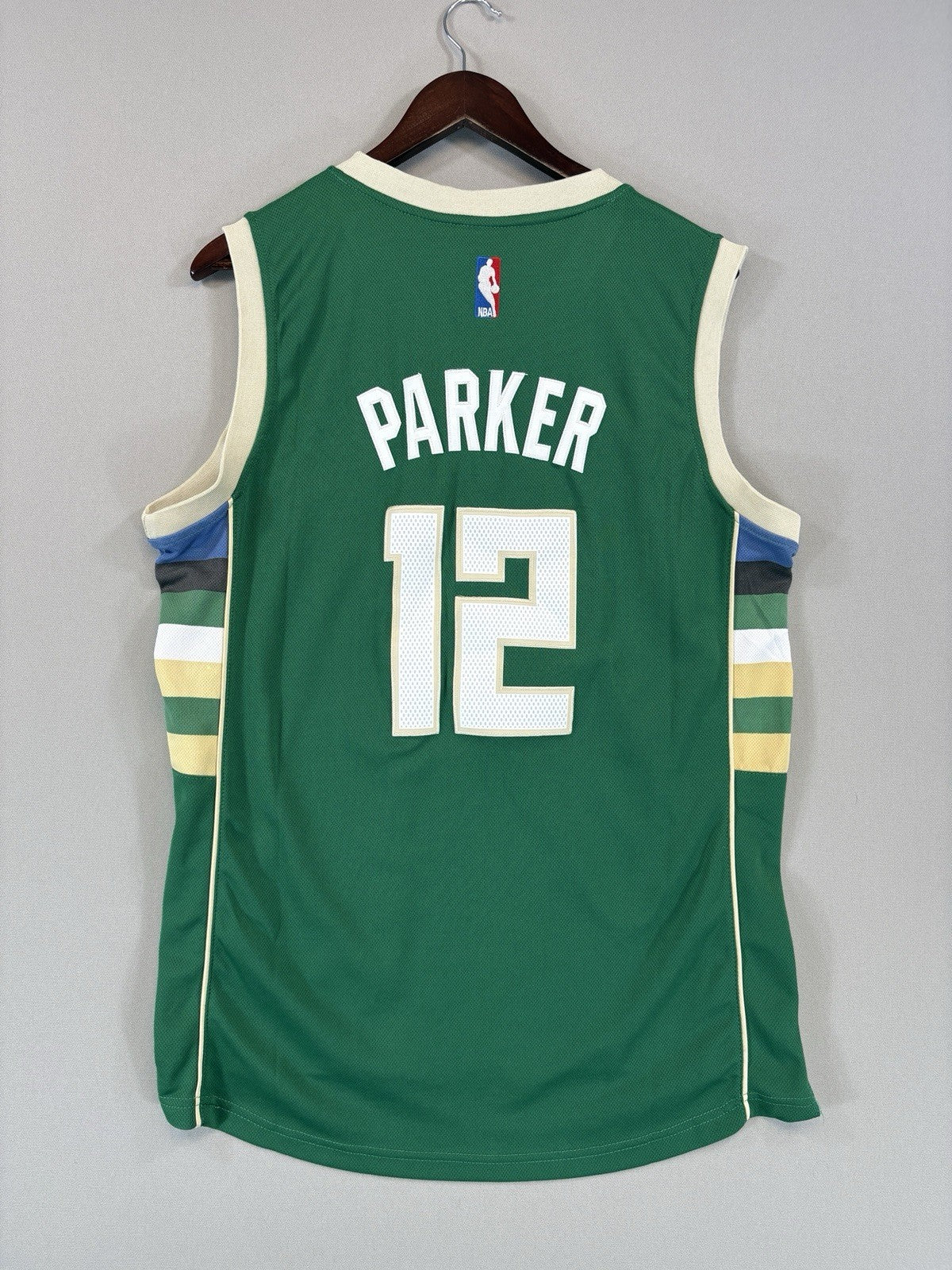 Adidas Milwaukee Jabari Parker #12 Swingman Jersey mens Medium Green +2 Length