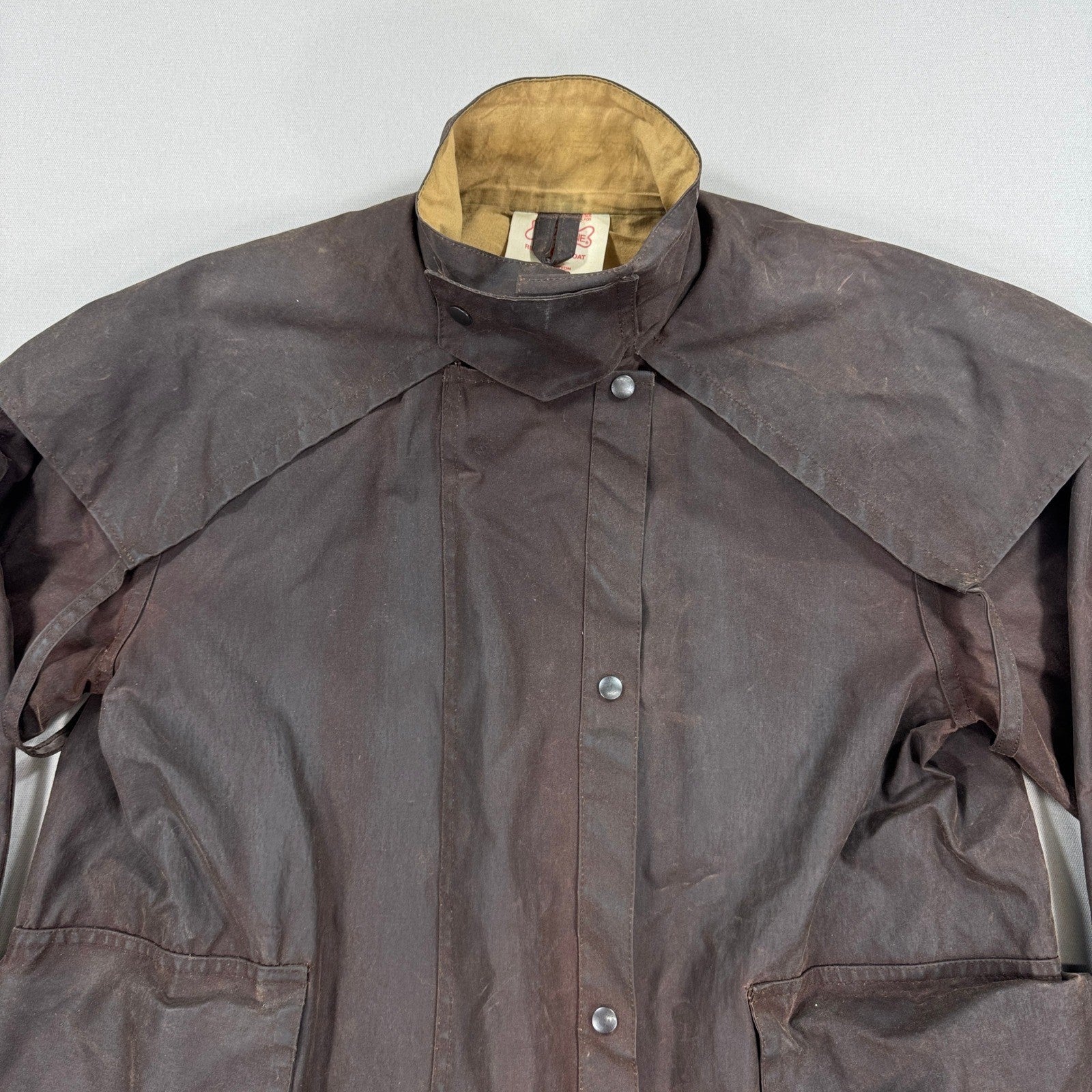 VTG Driza-Bone Riding Coat mens Medium Brown Australian Waxed Cotton Oilskin