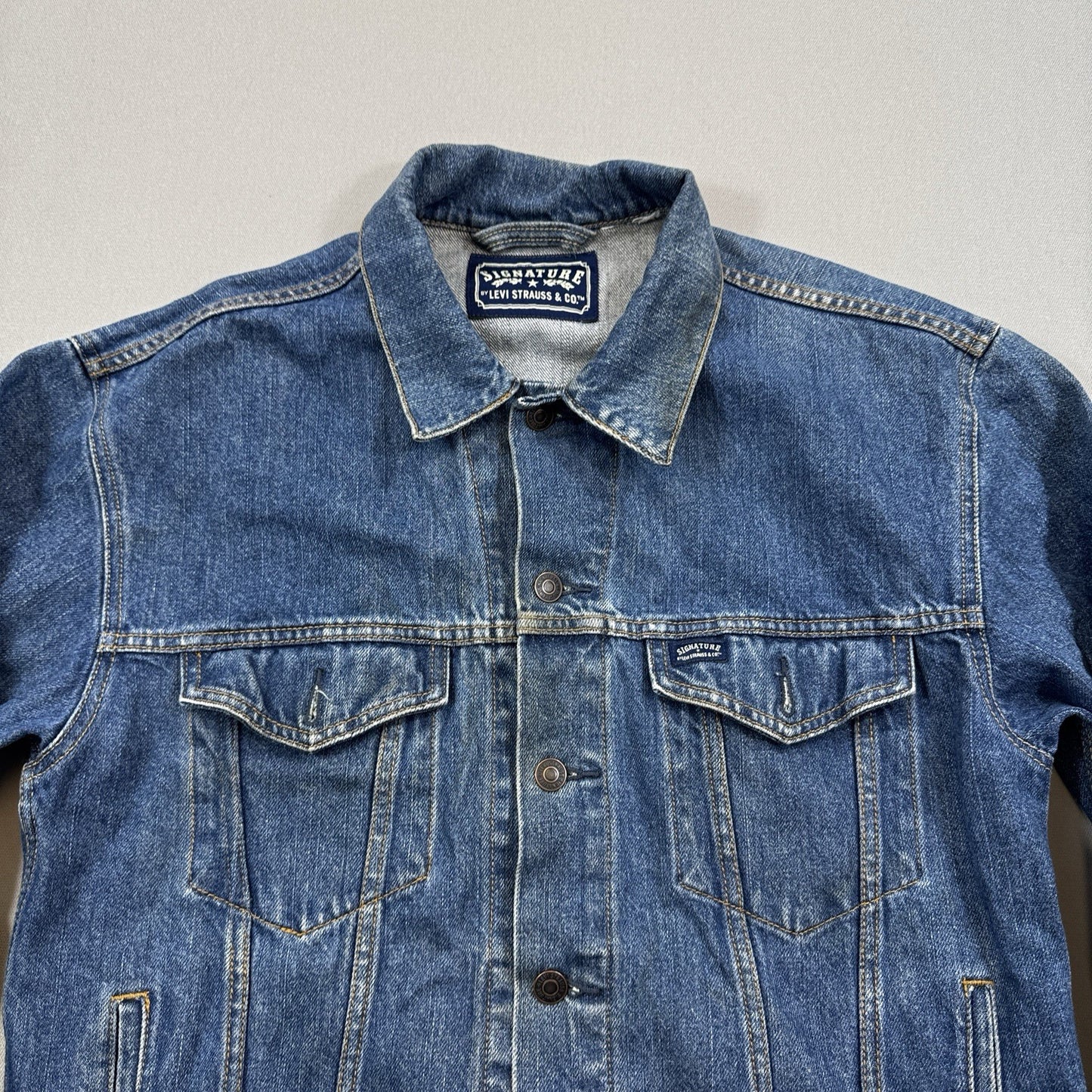 Levi's Signature C704 Jacket mens Medium Blue Denim Button