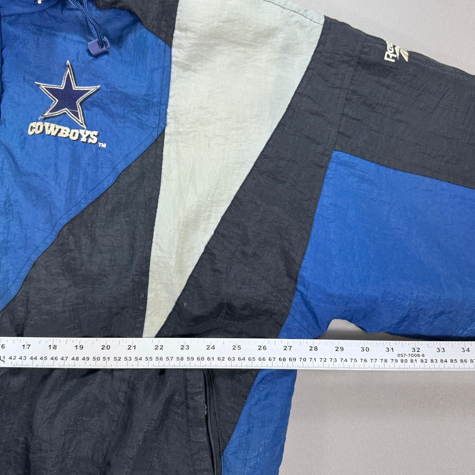 Vintage Dallas Cowboys Jacket Mens XL Black Blue NFL Pro Line Puffer Coat 90s