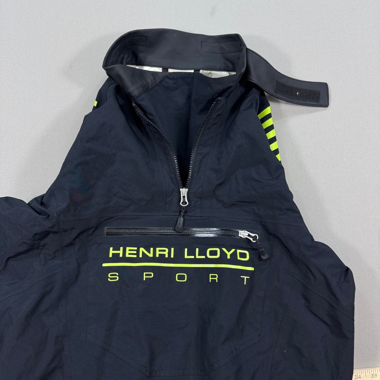 Henri Lloyd Sport Sailing Jacket Mens Medium Black Windbreaker Quarter Zip