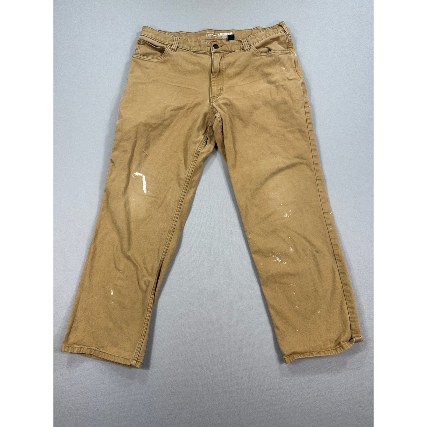 Carhartt Carpenter Work Pants Rugged Flex Relaxed Fit mens 38x30 Brown Canvas