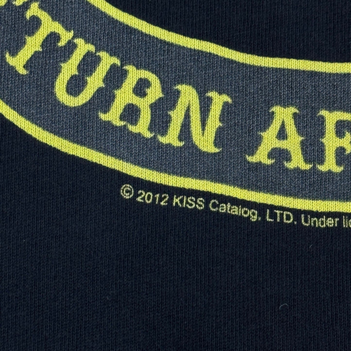 KISS Road Show 2012 Graphic Sweatshirt Womens Size 10 Black Gold Writing H&M