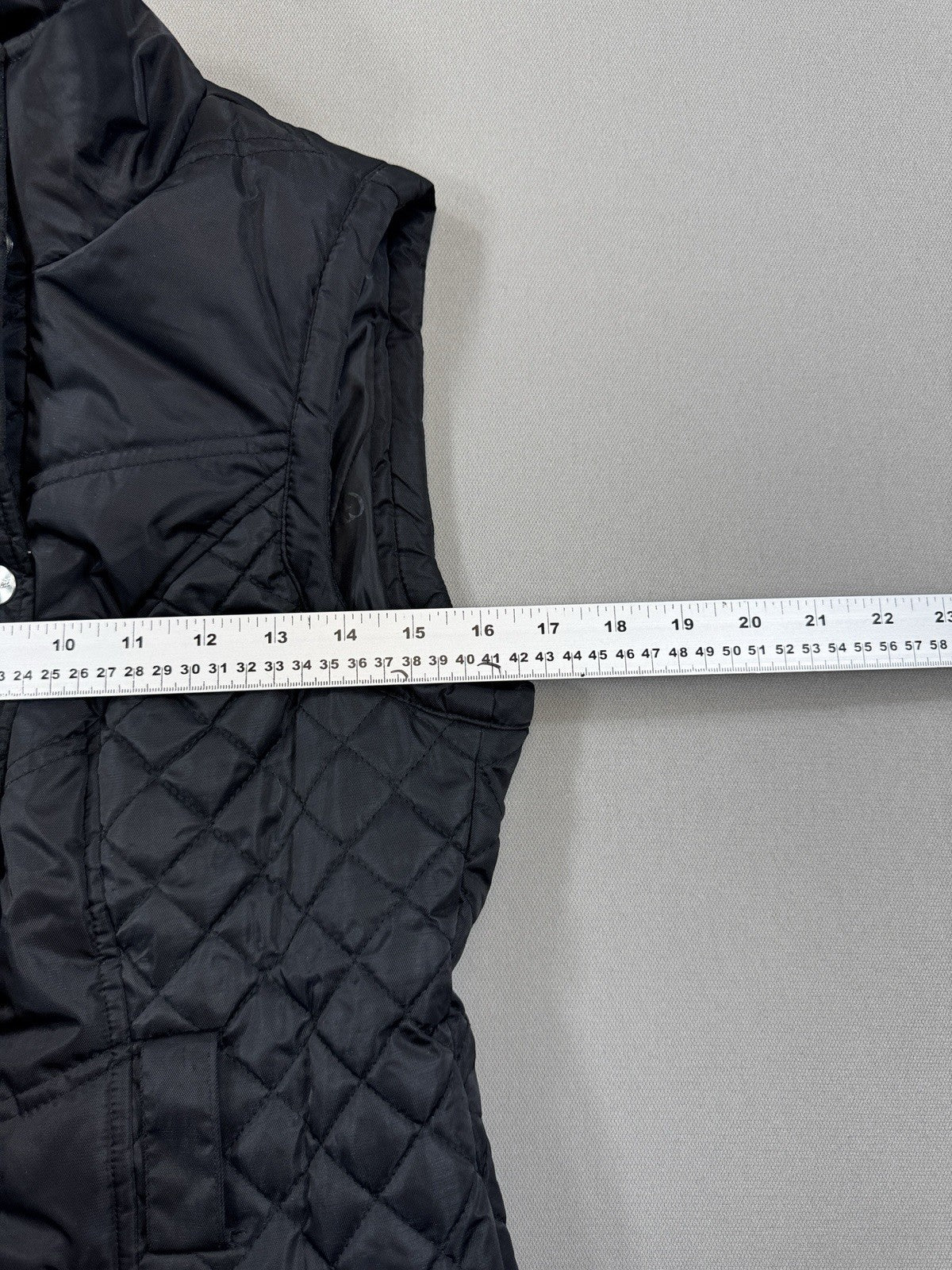 Guess Puffer Vest Jacket Womens Small Black Quilted Full Zip Lightweight